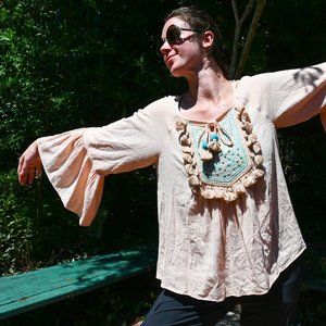 Peach Lilly Pulitzer Tunic Blouse L